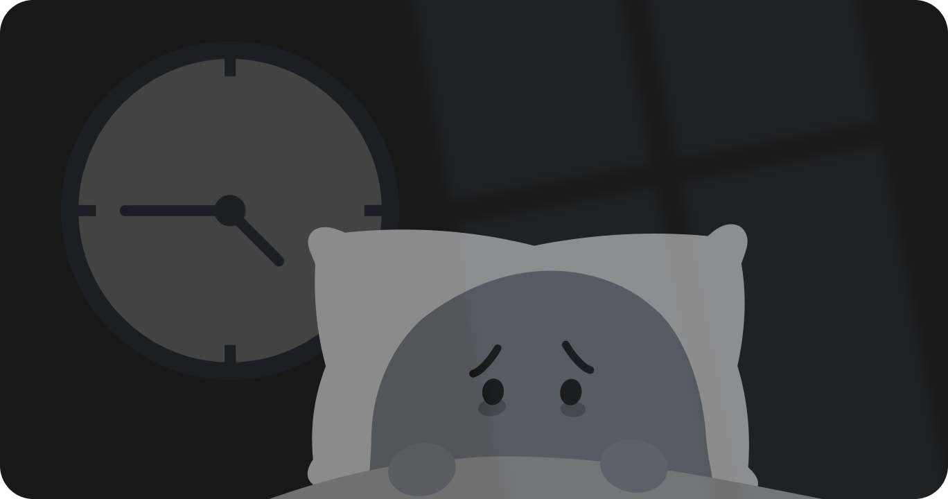 夜なかなか眠れず、睡眠不足になってしまう様子