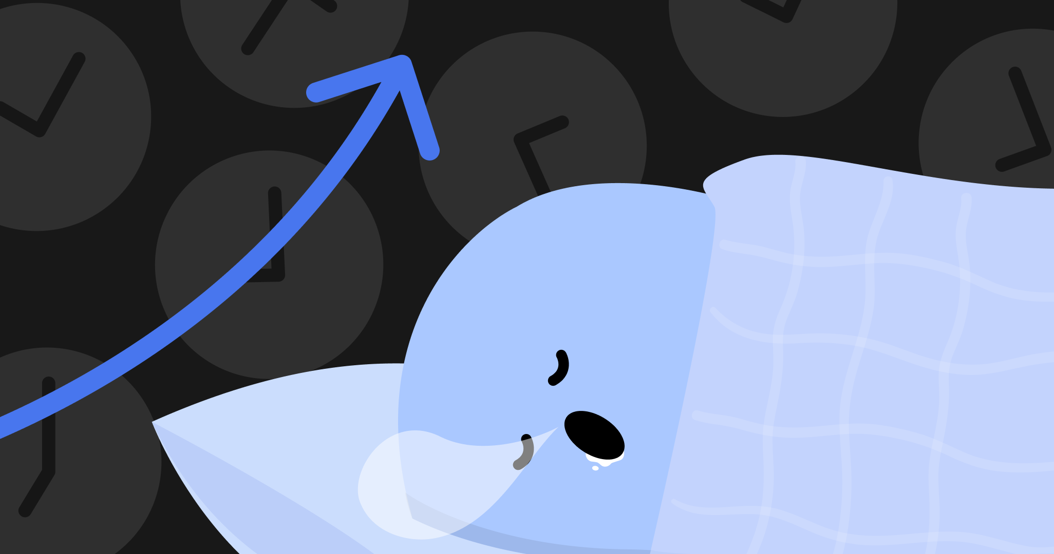 수면 시간이 점진적으로 증가하는 일러스트