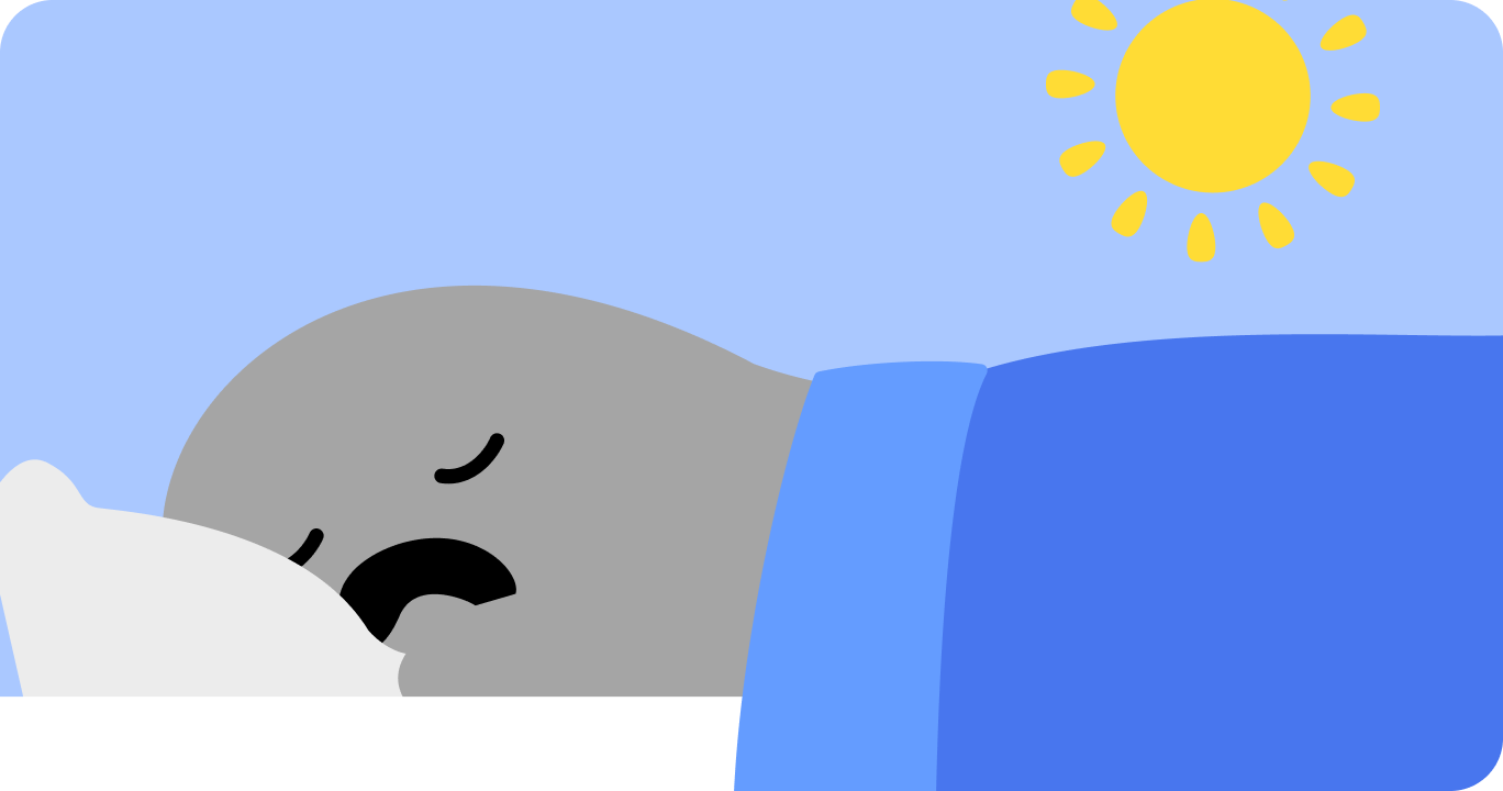 朝日が差し込む中、ベッドに横になったままの人