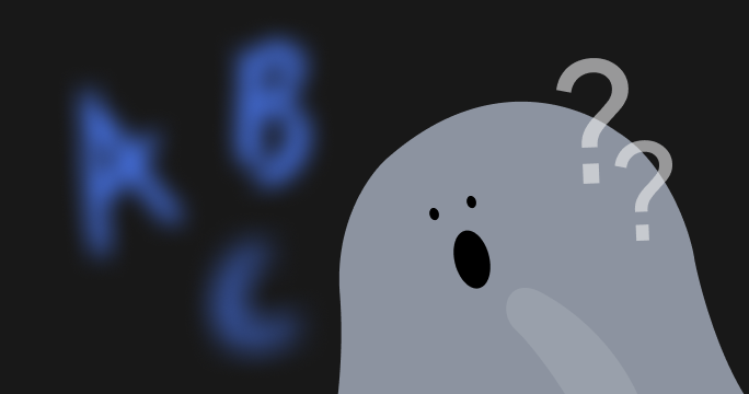 因為睡眠不足而看起來很模糊的文字(專注力不足的示意圖)