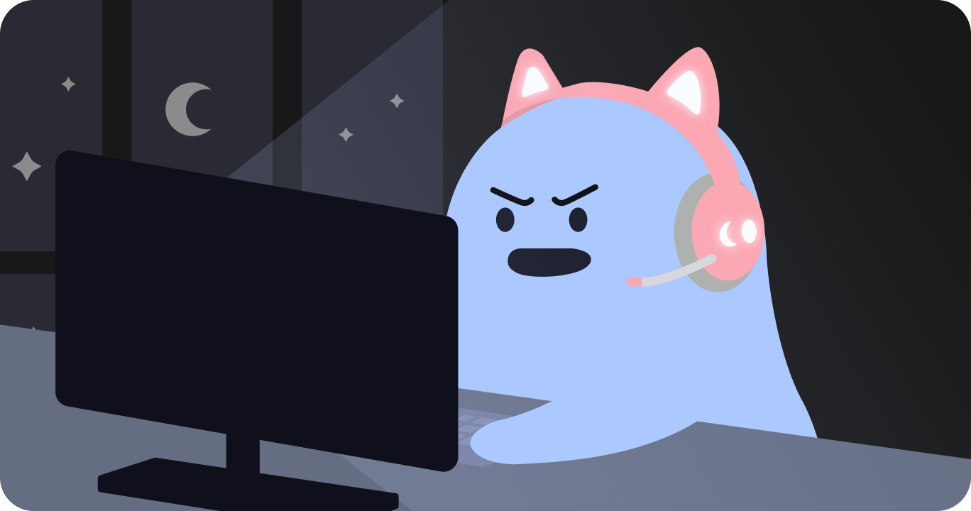 夜遅くまでテレビゲームをしている様子