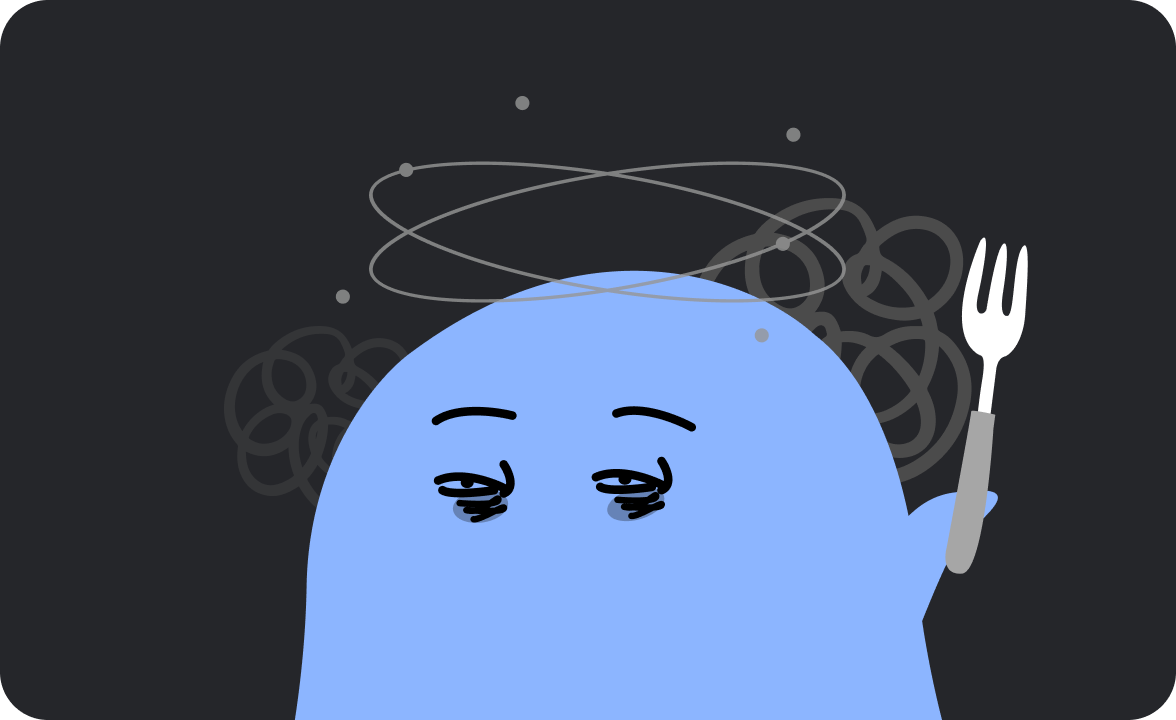 糖尿病によって眠気のサインが現れている様子