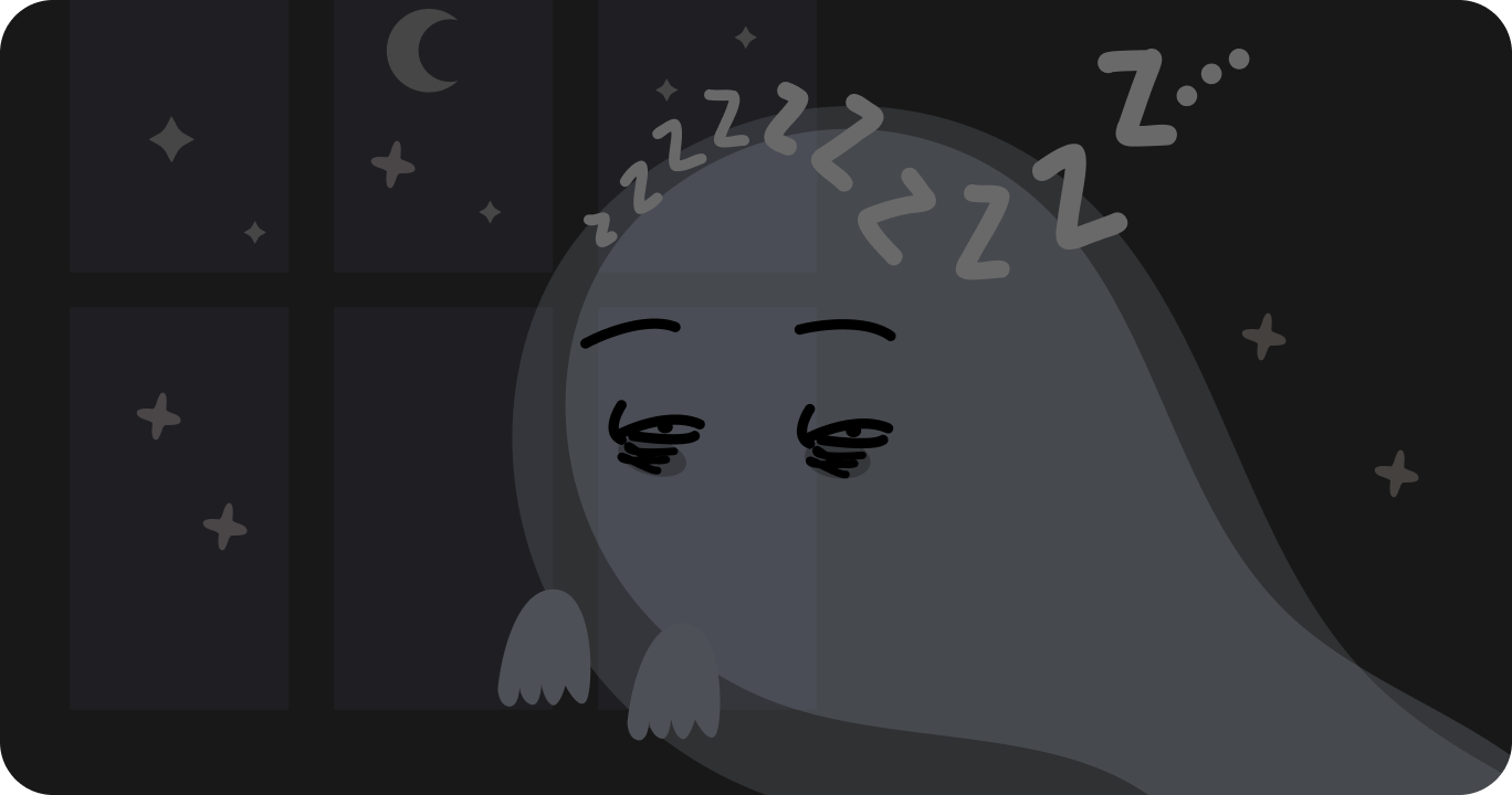 目を覚ましたときに影のような人影を見ている様子