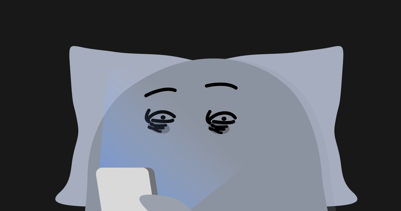 画面から出るブルーライトで眠りにくくなる様子