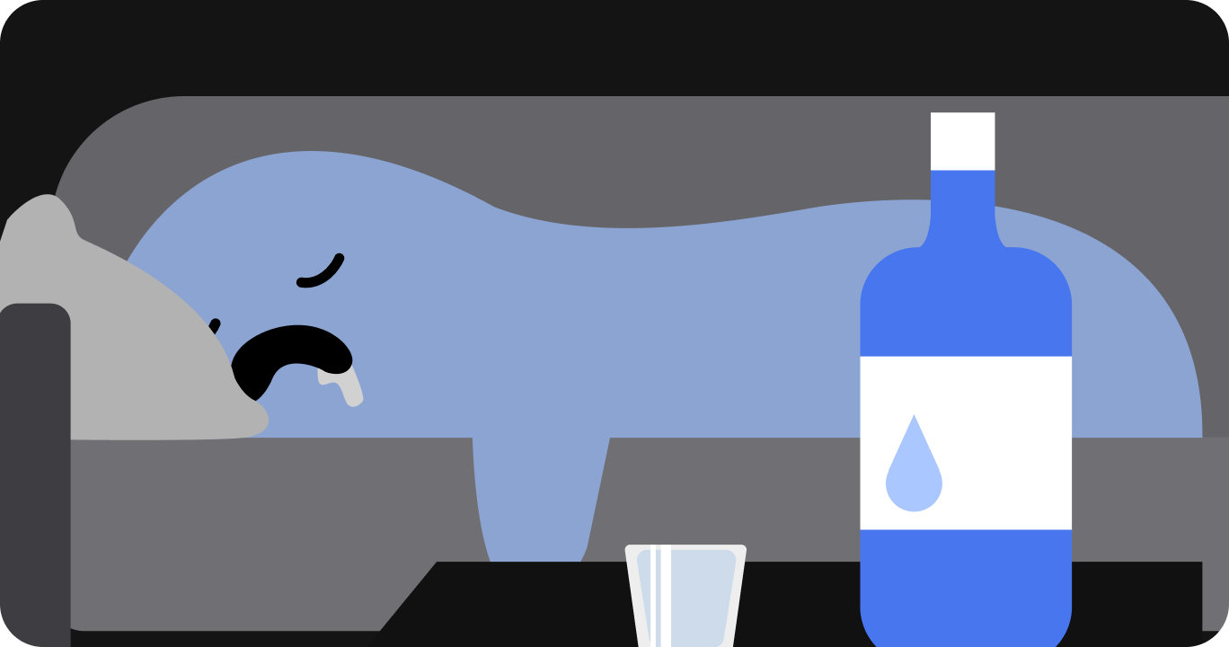 お酒を飲んだあとに眠っている人