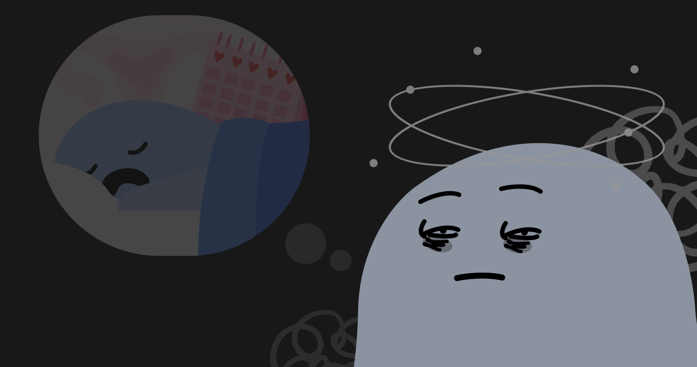 生理過多と睡眠の影響で体が疲れやすくなった女性の写真