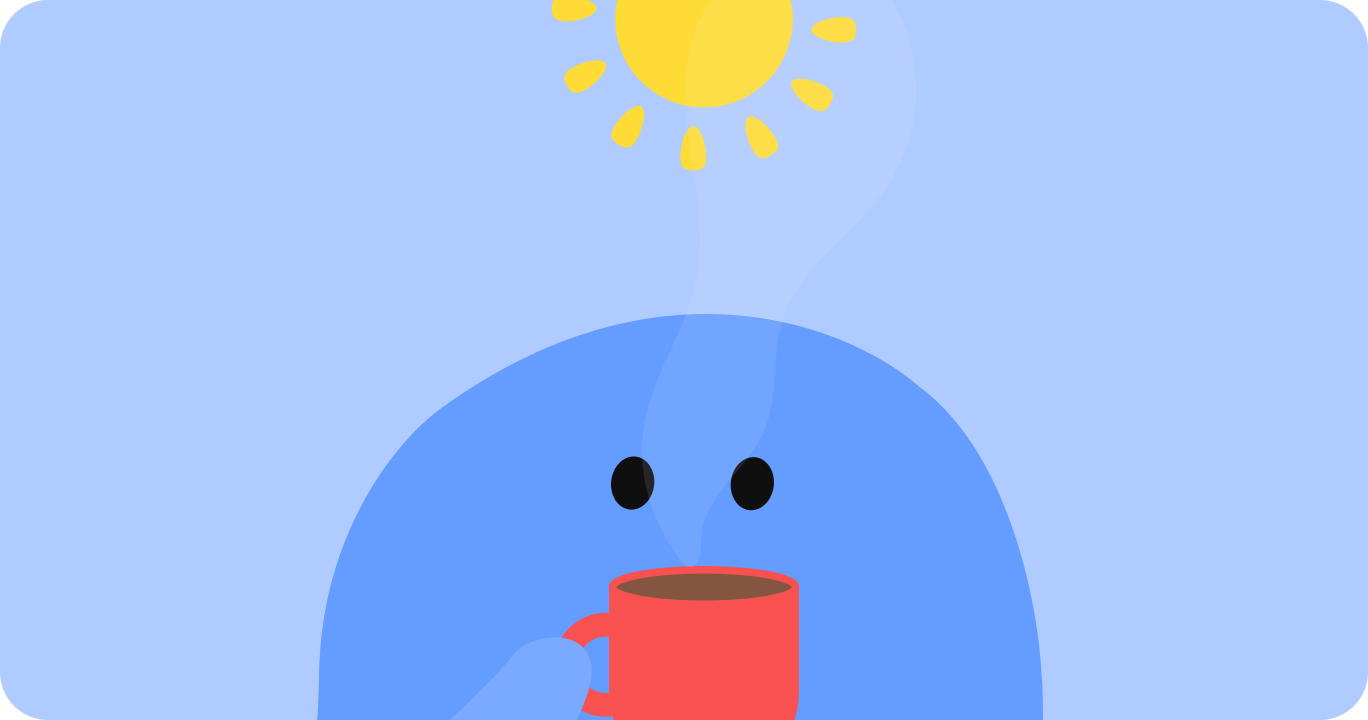 目を覚ますためにコーヒーを飲む人