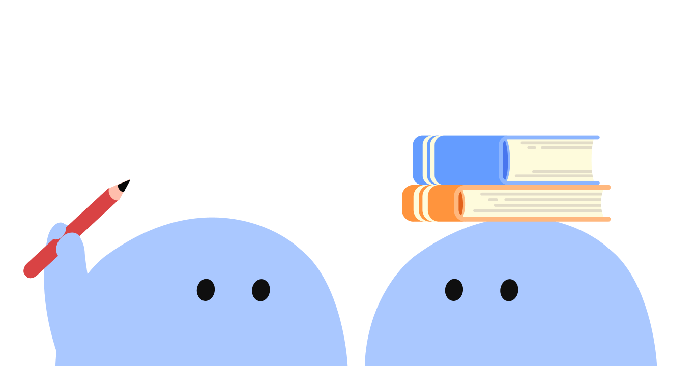 友人と一緒に勉強している様子