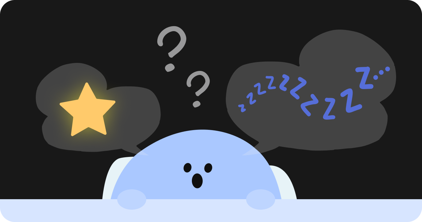 很好奇在睡眠途中為何會做夢的樣子