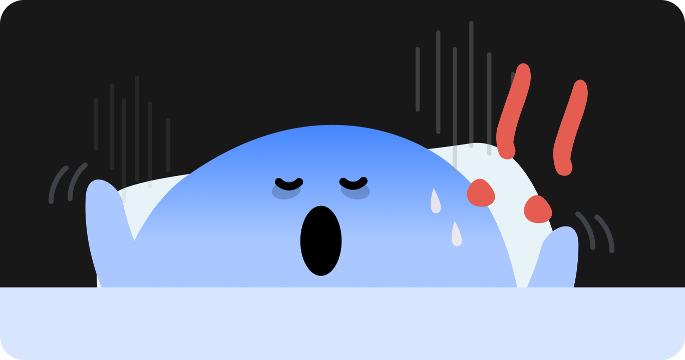 因睡眠呼吸中止症或快速動眼期睡眠行為障礙而難受的樣子