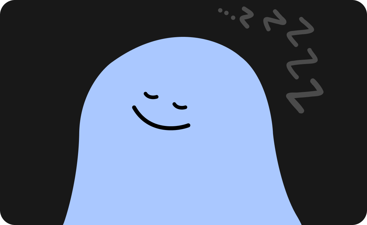 深く眠っている様子