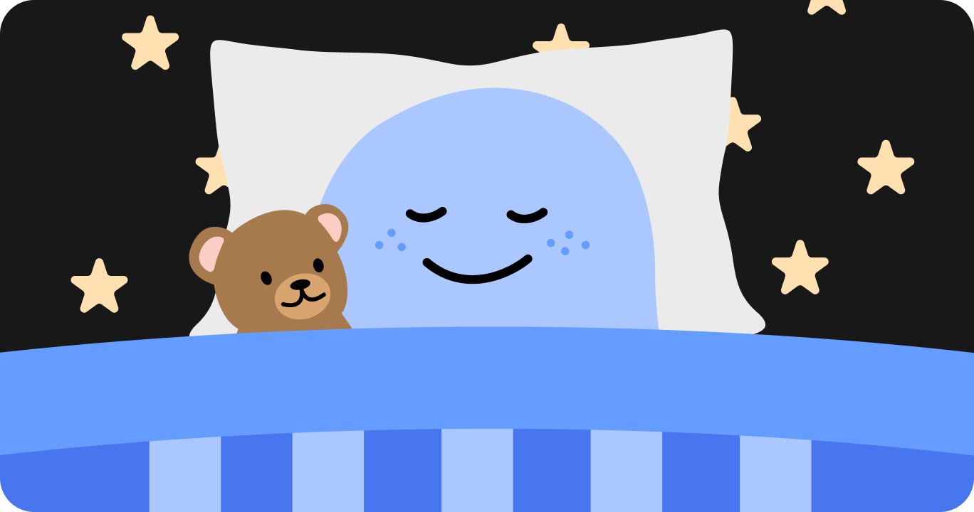 ベッドで穏やかに眠る子ども