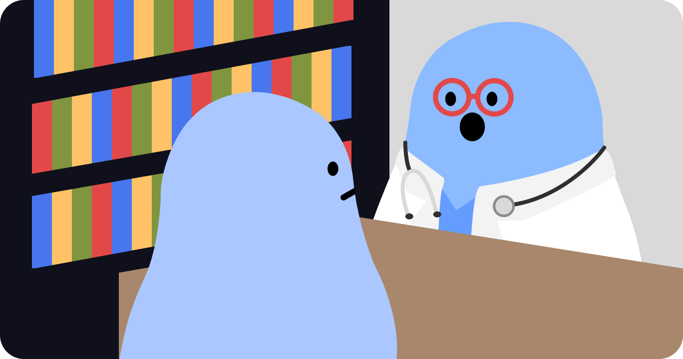 赤色光療法のために医療相談を受けている人