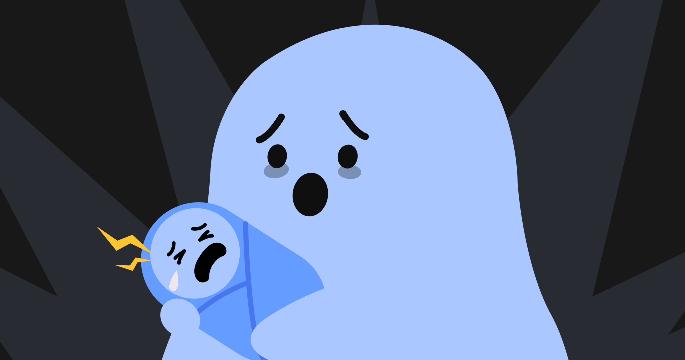 悪夢で目を覚ました子どもをなだめる親の様子